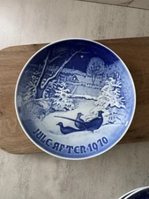 Vintage 1970 B&G Bing & Grøndahl Danish Christmas Plate "Pheasants in the Snow"