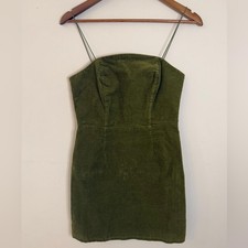 Urban Outfitters green corduroy sleeveless mini dress SZ 2