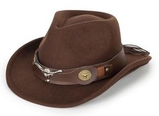 Western-Cowboy-Hat Classic Cowgirl-Hat for Kids Bull 4-8 Years Brown--style1