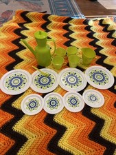 VTG Irwin Pretend Play Tupperware toy tea/coffee Set 16 Pieces Retro 1960-70  s