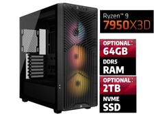 AMD Ryzen 9 7950X3D, 64GB DDR5, 2TB NVMe SSD, W11,WiFi, RGB, RTX Ready Gaming PC