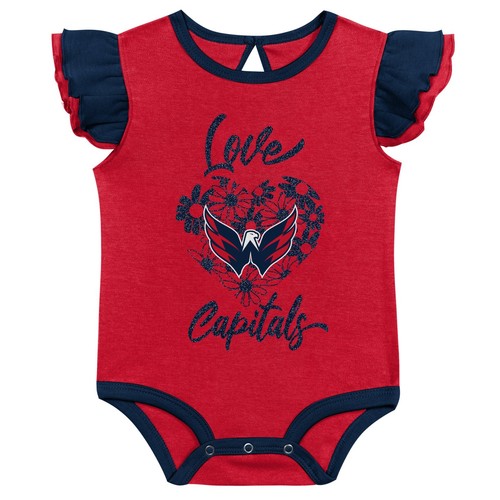 Girls Infant Red/Navy Washington Capitals Two-Pack Training Bodysuit Set - 第 4/5 張圖片
