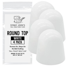 Universal Tall Toilet Bolt Caps - Round White Caps for Easy Installation 2