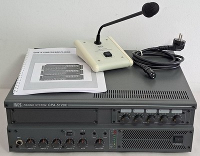 ELA-Kleinzentrale RCS CP-5120C mit Durchsage-Mikro, 120W, 5 Kreise, Topzustand