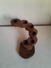Vintage Art Craft Natural Wood Spiral Staircase Tealight Holder Centrepiece VGC