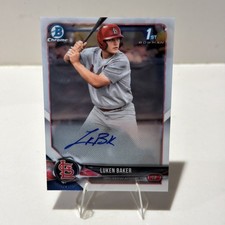 2018 Bowman Draft - Luken Baker Chrome Draft Pick Autographs #CDA-LB (AU, RC)