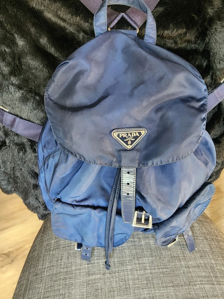 Authentic Prada Navy Blue Backpack  ( Unisex Bag ) - Image 3 of 4