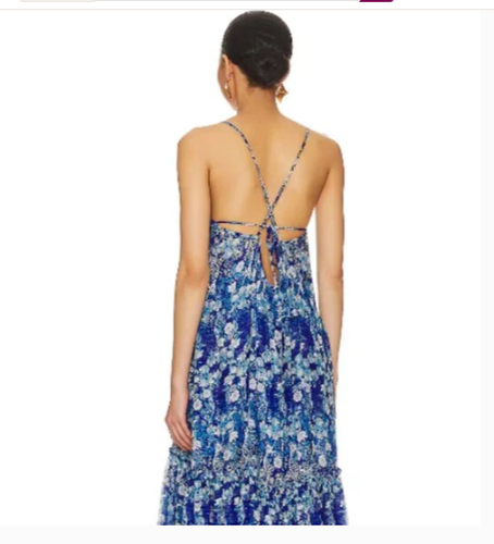 Vestido Misa Los Angeles Kali Lapislázuli Ombre Azul Maxi Talla Grande - Imagen 3 de 10