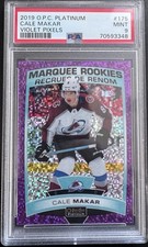 2019 20 OPC Platinum Violet Pixels Rookie #493 Cale Makar /399 Avalanche PSA 9