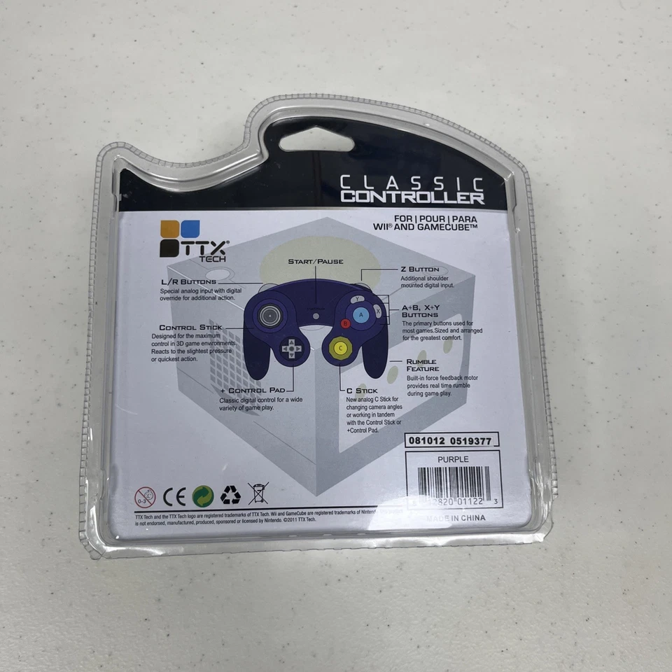 TTX Tech Gamecube Classic Controller Indigo Purple BRAND NEW - Image 2 of 2