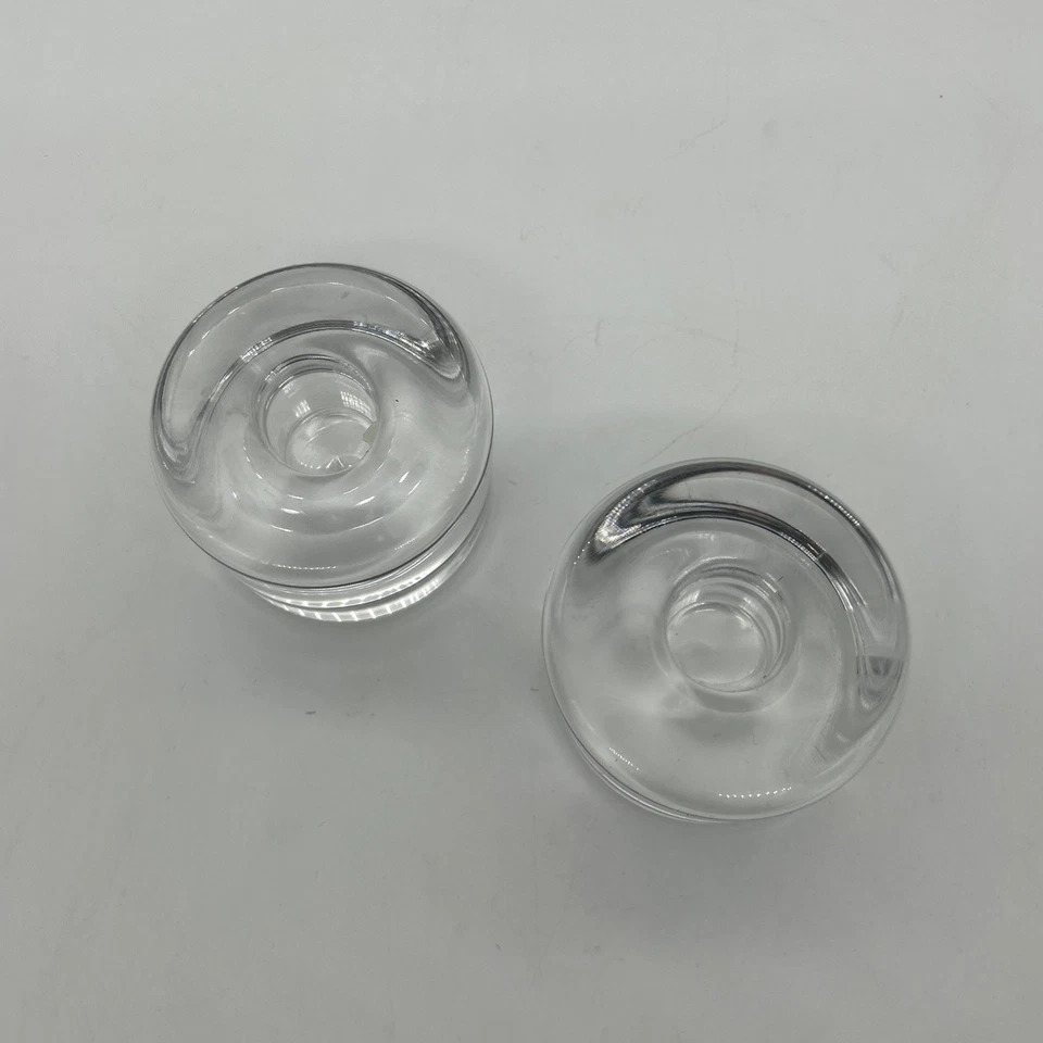 Candelabro grande de cristal Orrefors pesado par firmado 500 g cada 7 cm Foto 2 de 4