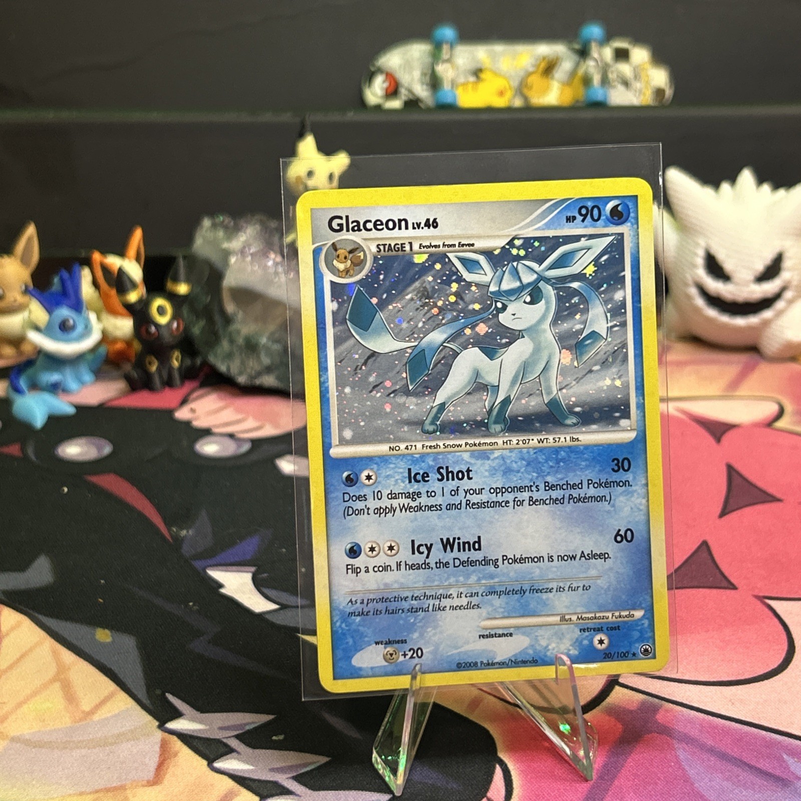 2008 POKEMON DIAMOND & PEARL MAJESTIC DAWN COSMOS #20 GLACEON-HOLO LP
