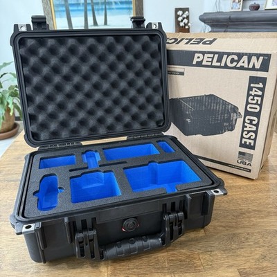 Pelican 1450 Watertight Protector Hard Case Black / Blue Foam Insert Waterproof