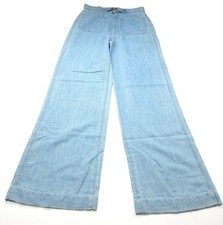 NEW POLO RALPH LAUREN LINEN COTTON WOMENS PANTS -30 CHAMBRAY HIGH RISE WIDE LEG