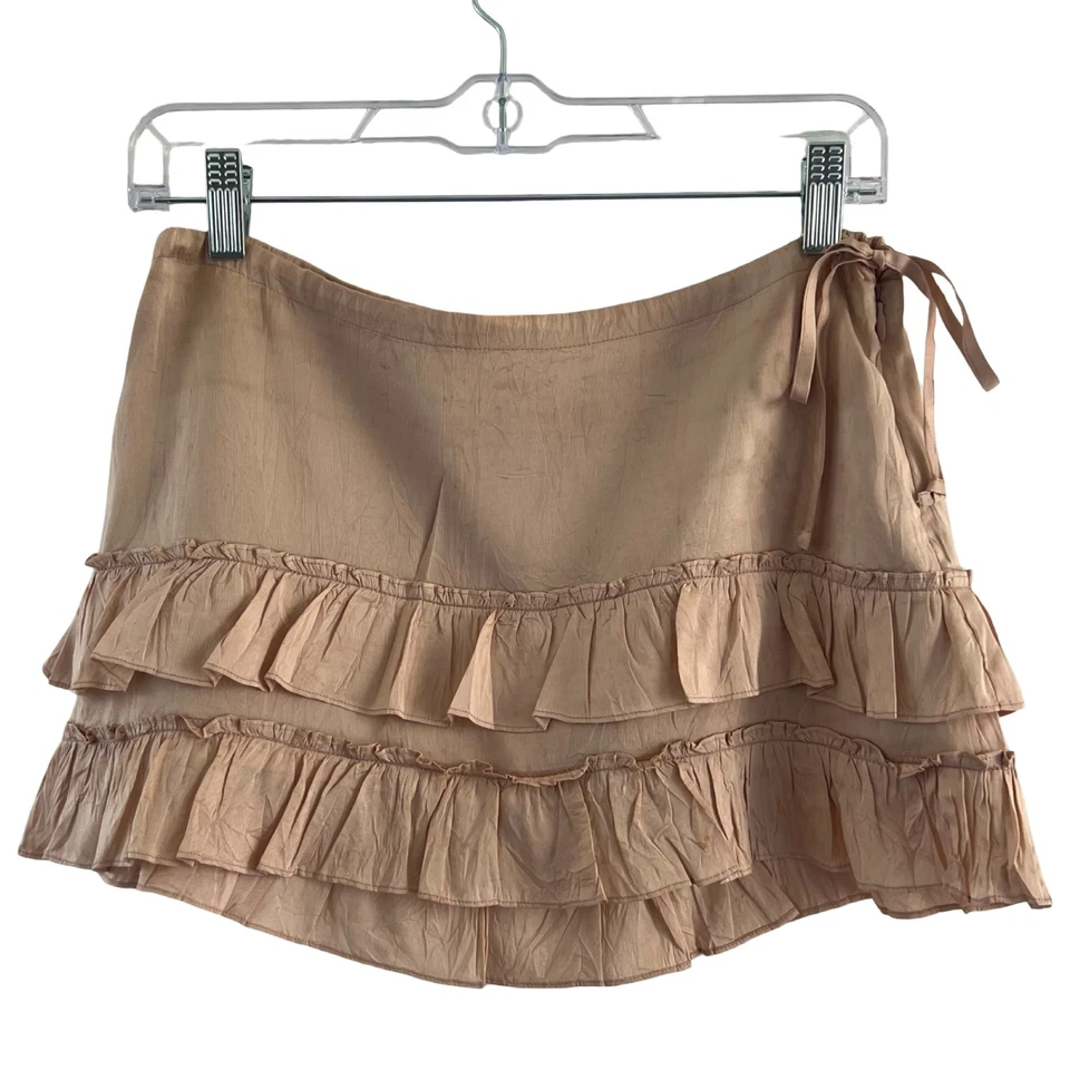 Minifalda Hollister Micro Vintage Volantes de Seda Y2K Corbata en Niveles RARA Para Mujer Talla 1 Foto 2 de 4