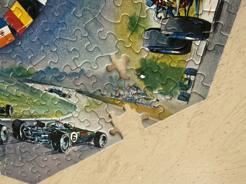 Rompecabezas SPRINGBOK de colección Grand Prix HUGH LAYMAN coche de carreras 1968 8019 *INCOMPLETO* Foto 4 de 4