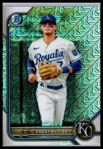 2022 Bowman #BCP-146 Bobby Witt Jr. Chrome Prospects Mojo Refractor - Afbeelding 1 van 2