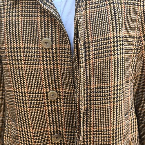Vintage Burberry Scottish Chevot Tweed Overcoat 38R 23 Inch Arm Length - Picture 15 of 24