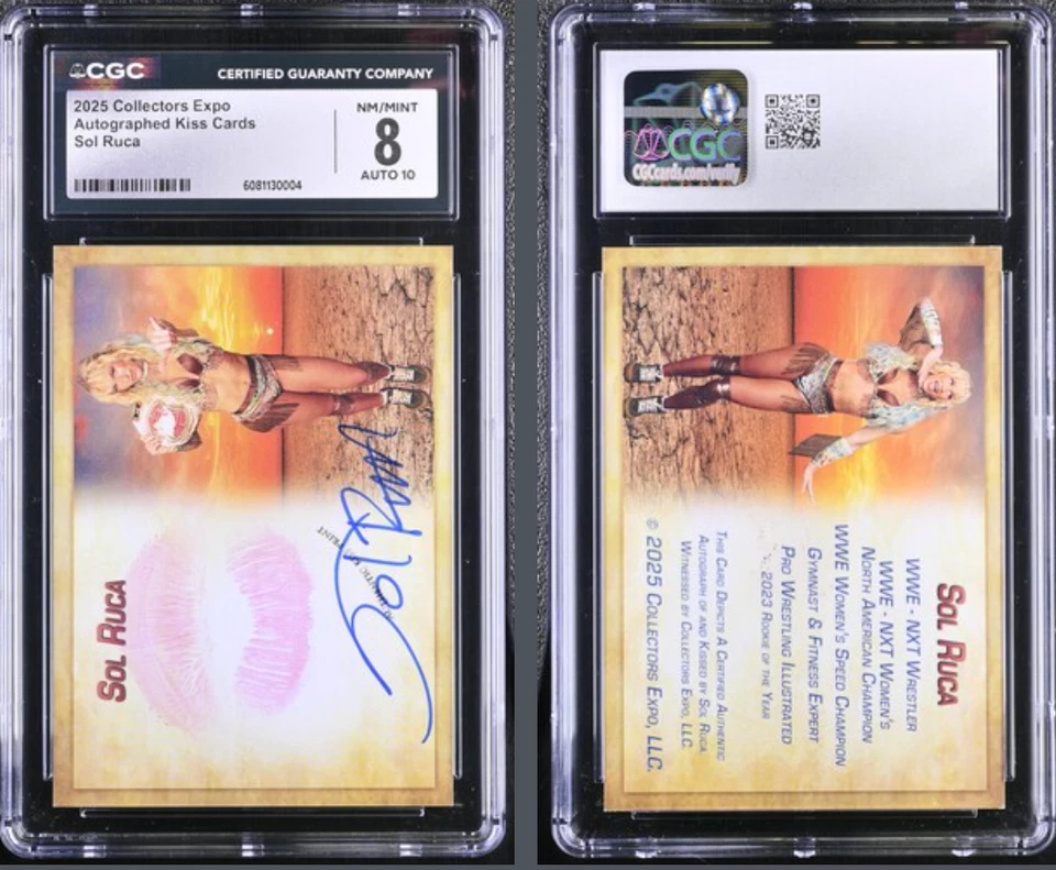 Sol Ruca 2025 Collectors Expo Autógrafo Beso CGC 8 Automático 10 EE. UU. Cinturón Desierto Foto 4 de 4