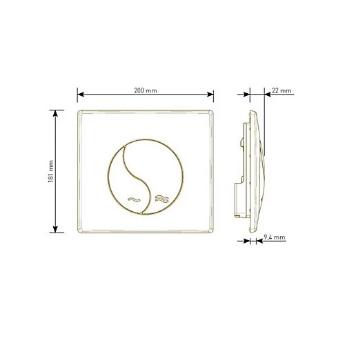 Plaque de commande Yin Yang Siamp 31180010 double déclenchement blanc