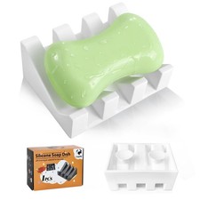 Soap Dish Holder for Shower with Suction Cup, Silicone Soap Holder Saver -D...