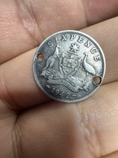 Vintage .925 Silver 1942 Australian Sixpence Coin