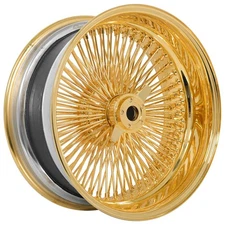 22x8" LA Wire Wheels Reverse 150-Spoke Straight Gold Heavy Duty Knock-Off (B01)