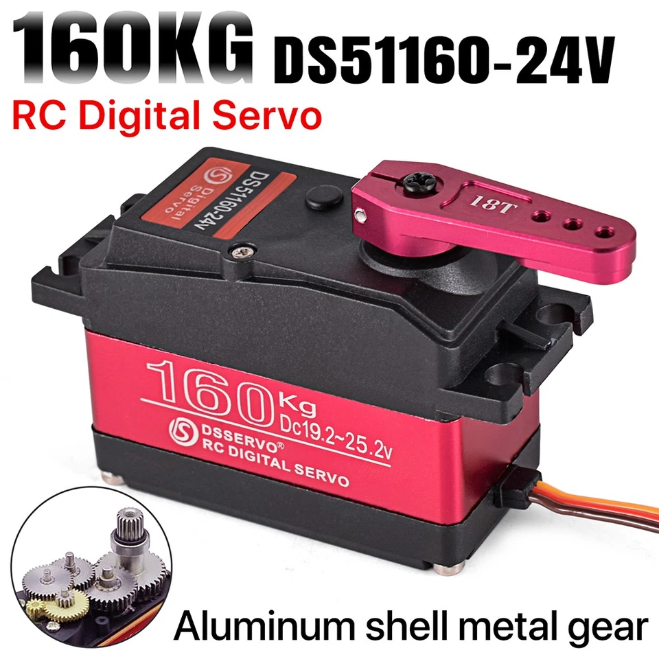 RC DS51160-24V 160KG Standard Servo 180°/270° High Torque For RC Car/Boat/Drone - Image 2 of 4