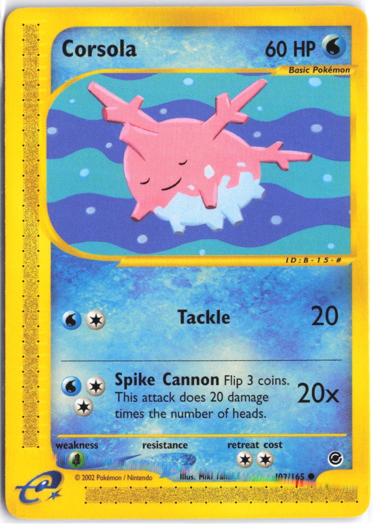 Corsola 102/165 Common Expedition Base Set Pokemon NM