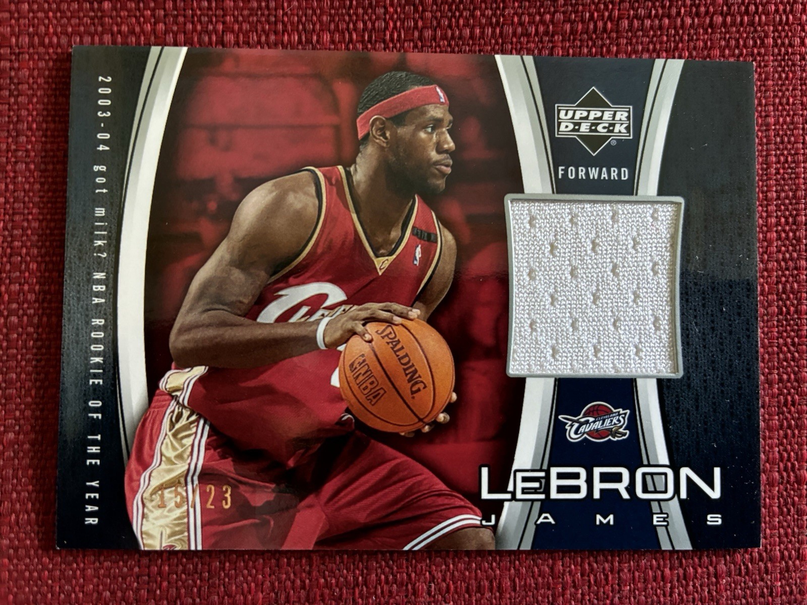 2005 LEBRON JAMES Upper Deck ROY Got Milk GAME USED JERSEY PATCH #ed 15/23 RARE
