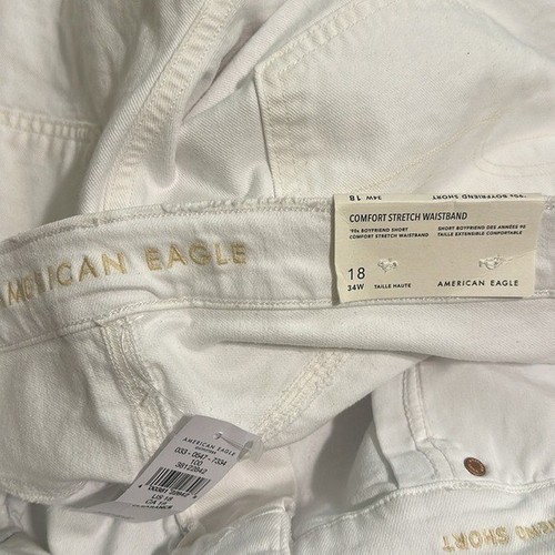 American Eagle Outfitters Women’s New 90’s Boyfriend Shorts White Plus Size 18 - Picture 5 of 8