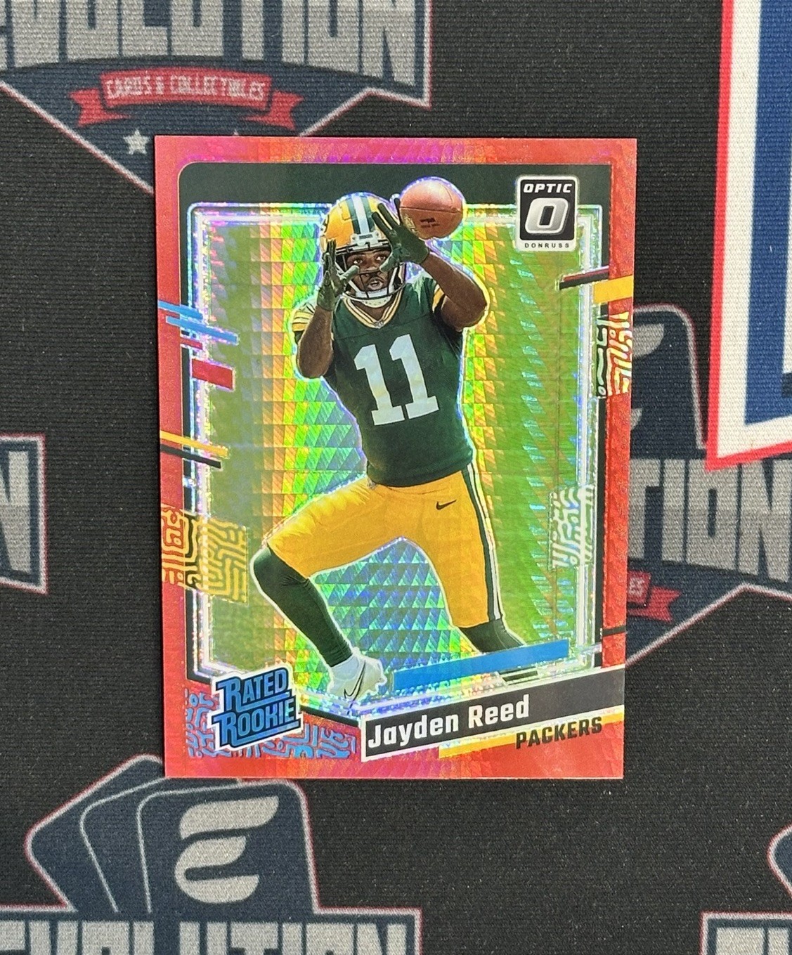2023 Donruss Optic - Jayden Reed Red Hyper Prizm Rated Rookie (RC) #239 Packers