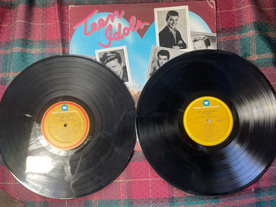 Cindy Lou s Presents Teen Idols Vinyl 2X LP OP 2522 Fabian Valens Rydell Vee VG