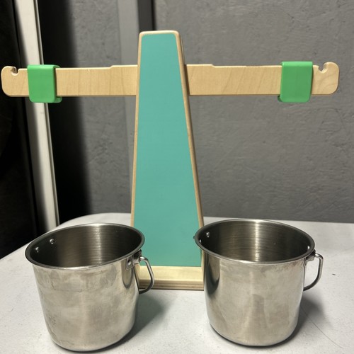 Lovevery Balance Weigh Scale With 2 Metal Pails Buckets