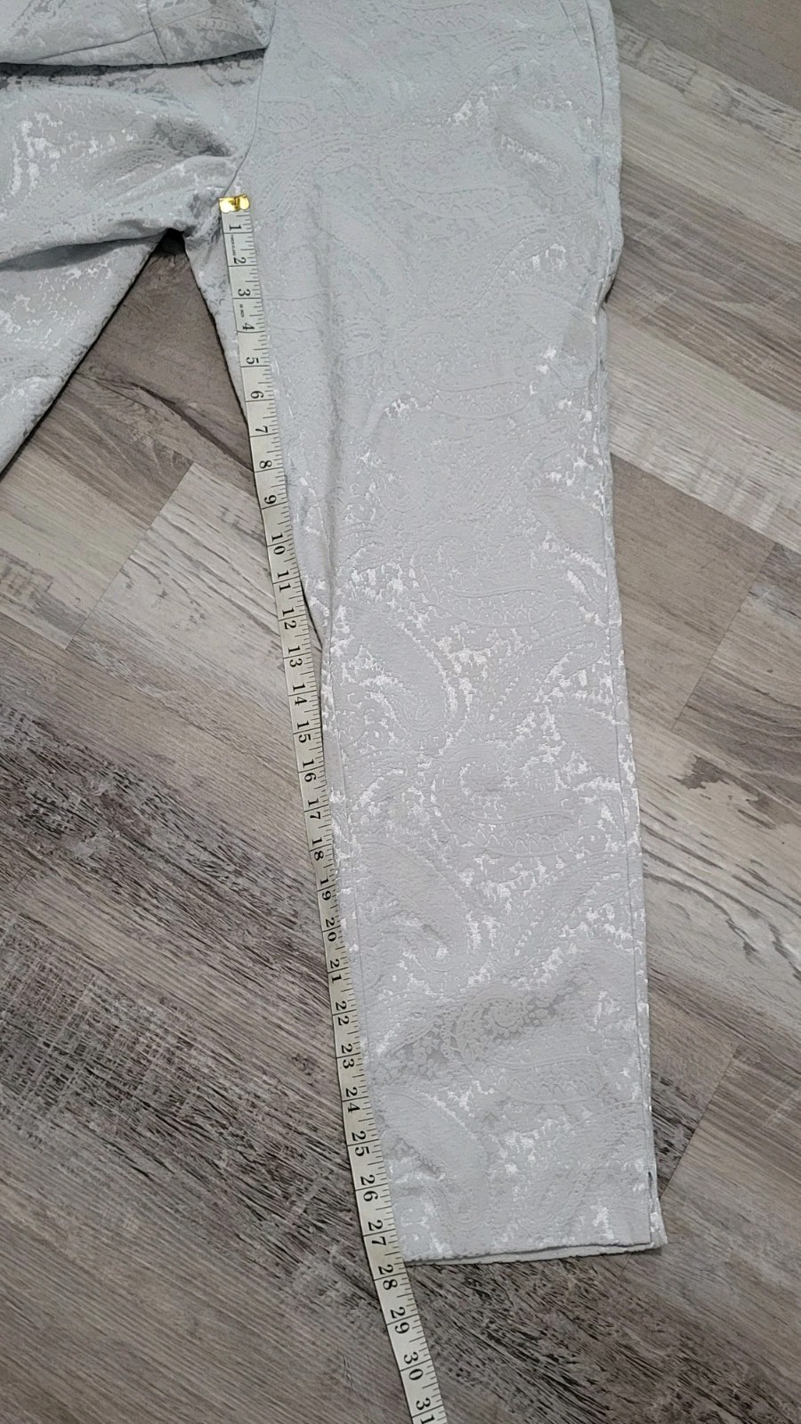 Soft Surroundings Pants Large Silver Paisley Holi… - image 9