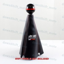 Mugen Shift Knob Shifter Boot Cover Mtat W Black Pvc Leather Red Stitches Jdm