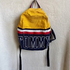 Zaino Tommy Hilfiger vintage anni 90 colorblock spellout grande logo tela Y2K
