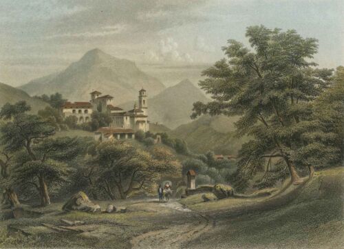 LUGANO - Gesamtansicht Schloss Beroldingen - Stahlstich 1866 - Bild 1 von 2