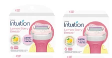 Schick Intuition Lemon Berry Breeze Razor Refill Cartridges, 3 ct (2 pack)