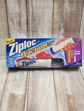 Ziploc Vacuum Starter Kit Hand Pump and 3 Freezer Quart Bags NOS Sealed