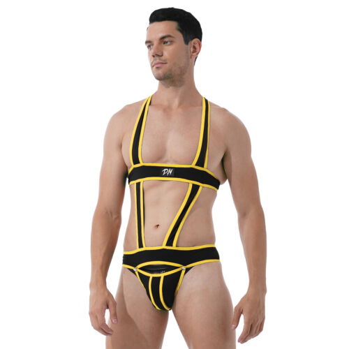 Mono sin espalda para hombre One Piece Jockstrap Lucha Singlete Leotardos - Imagen 25 de 40