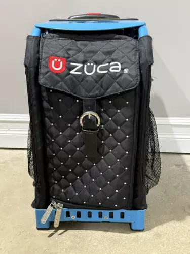 Zuca With Rhinestone Insert Bag and Blue Frame with Flashing Wheels