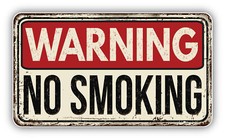 Warning No Smoking Retro Vinyl Sticker Decal