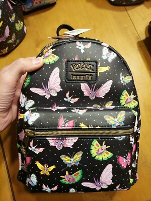 Loungefly Pokemon Winged Types Moths Butterflies Black Mini Backpack NWT Loungefly Pokemon Winged Pokemon Types Mini Backpack | Hot Topic main image 4