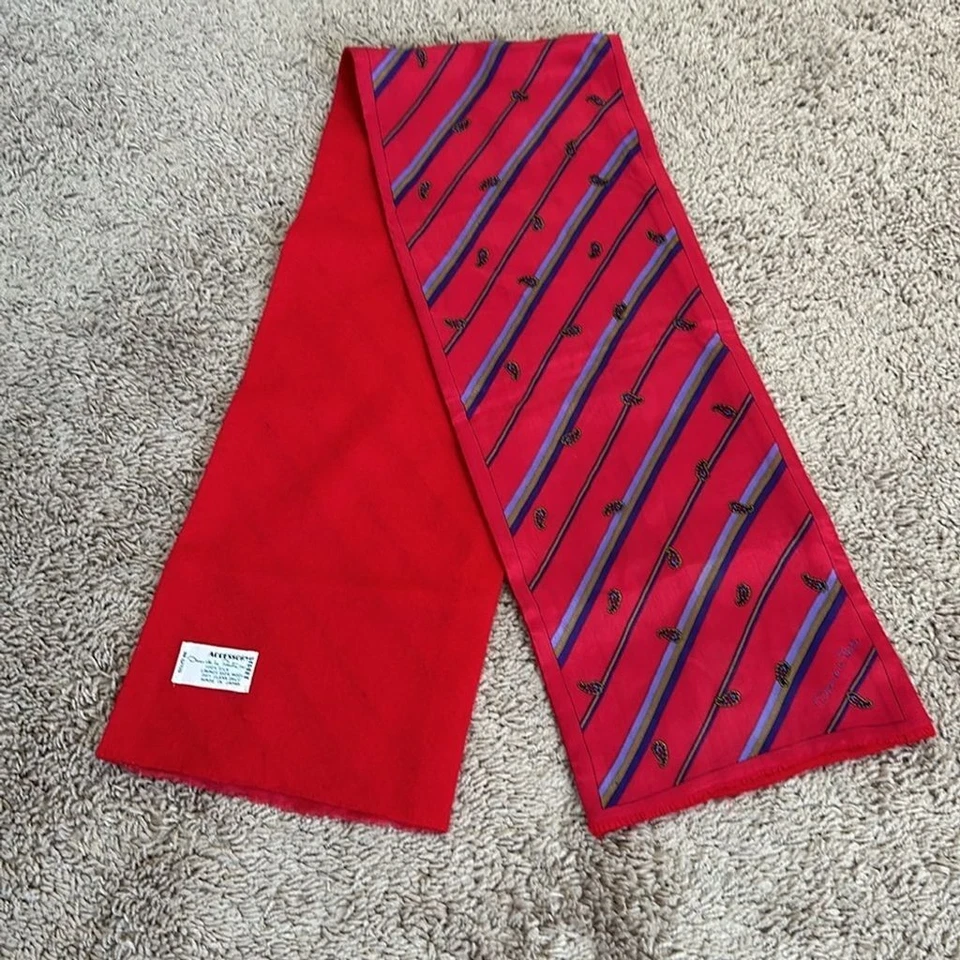Bufanda larga vintage Oscar de la Renta para hombre doble cara seda/lana 8x46 Foto 2 de 4