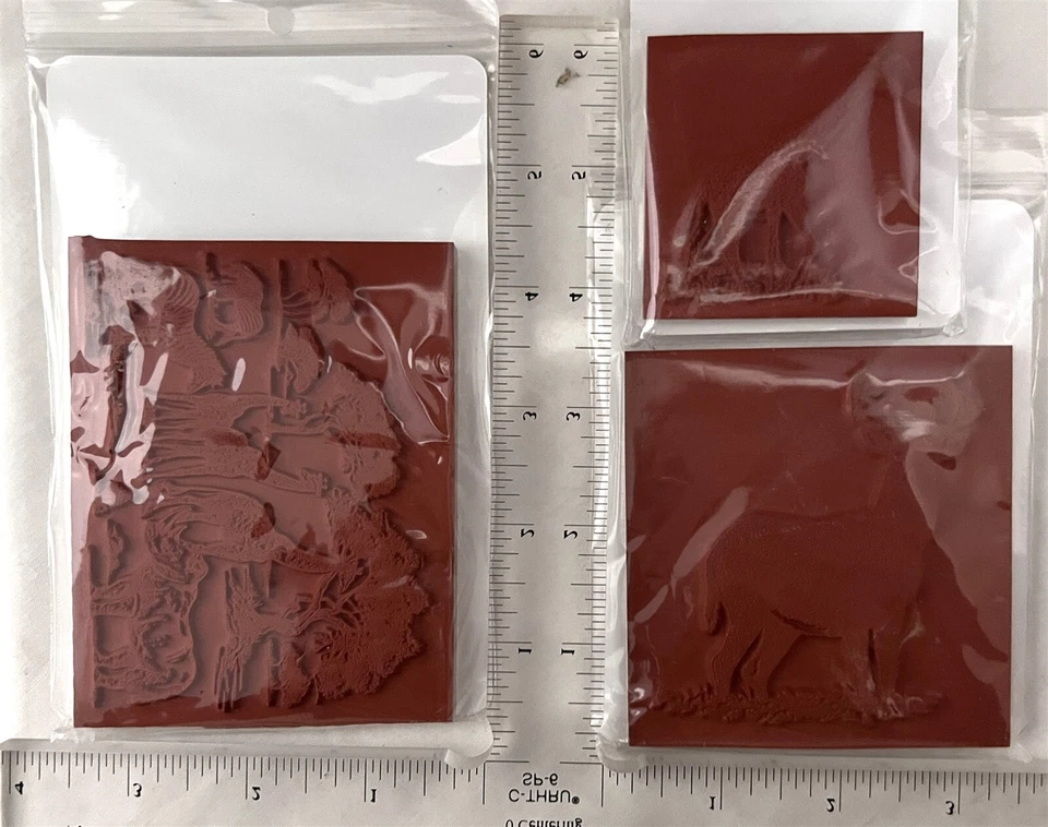 Deep Red SAFARI Giraffe Buck Deer Animals Wildlife Rubber Stamps Lot of 3 - Image 2 of 2