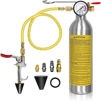 #ad AC Flush Kit Air Conditioner System Flush Canister Kit with Pressure Gauge $26.39