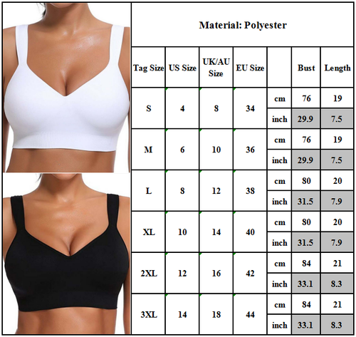 Women Sports Comfort Push Up Padded Bra Shapewear Stretch Comfy Crop Tops Vest - Picture 8 of 12