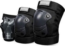 Kids/Youth Protective Gear Knee Pads Elbow Pads Wrist Guard 6-in 1 in Black Sz M