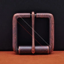Antique Copper Single Prong Pin Roller Leather Belt Buckle Replacement Fit 40mm